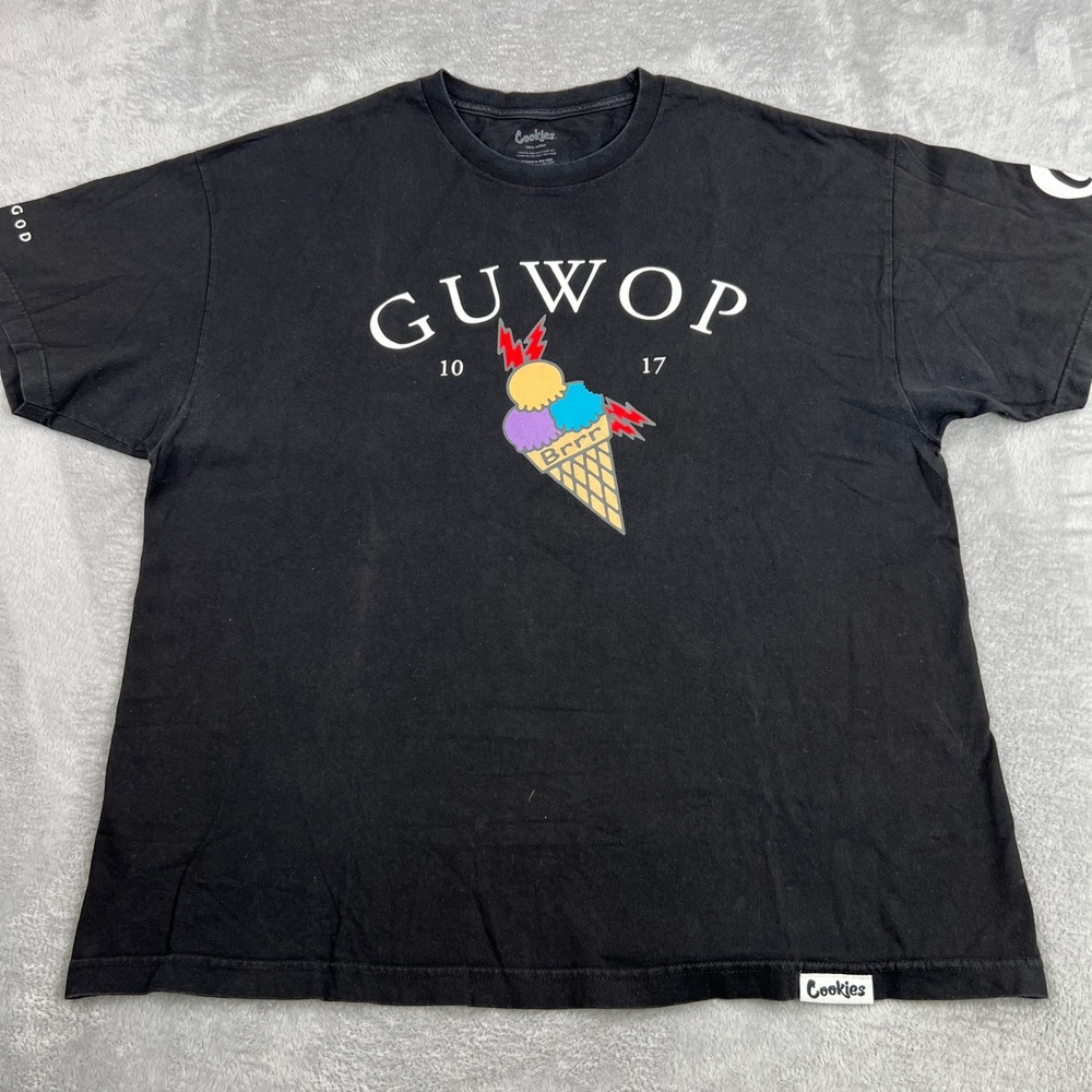 Cookies SF x Gucci Mane Guwop Ice Cream Cone T-Shirt 2XL Black Trap God Mens Tee